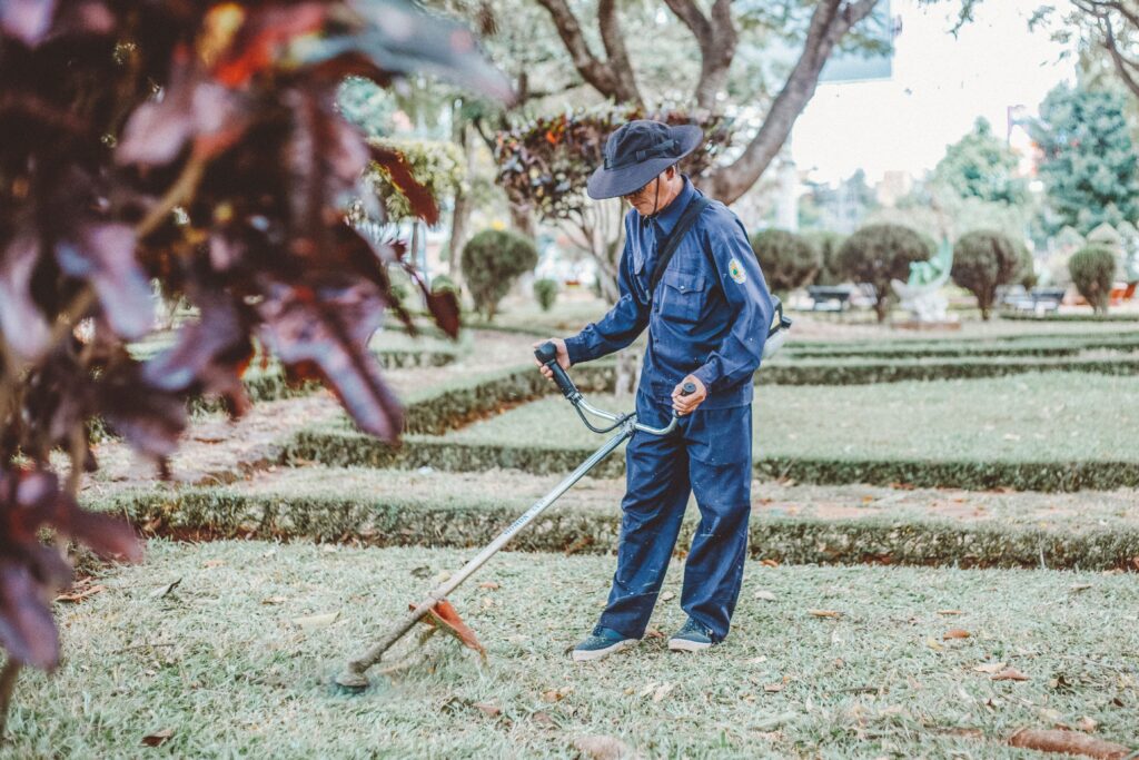 man cleaning